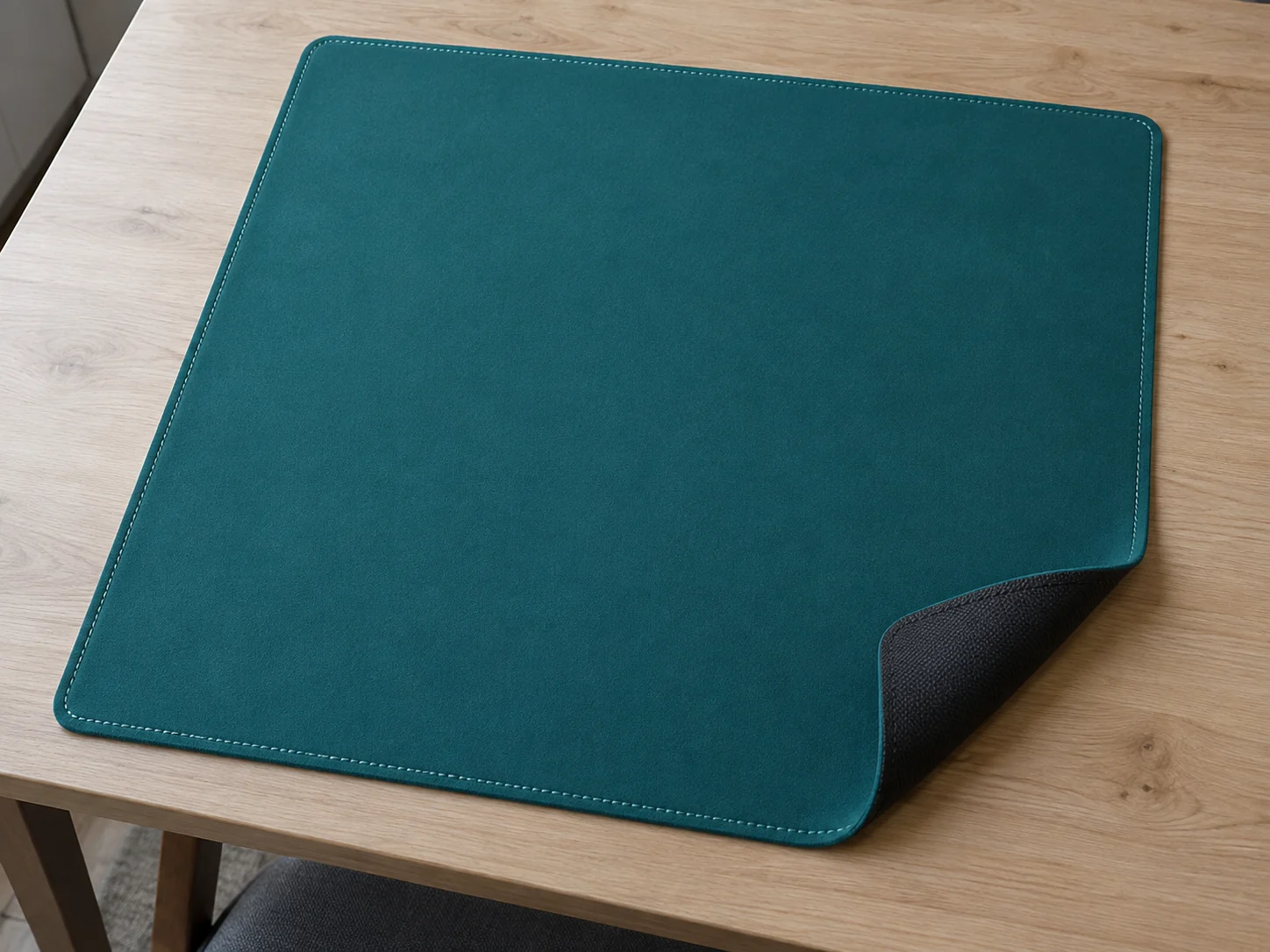 Illustrative mats collection in navy, teal and cream
