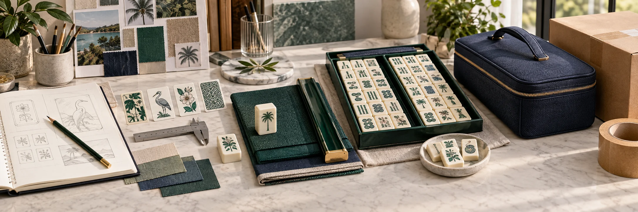 A custom mahjong collection moving from concept and samples to finished delivery